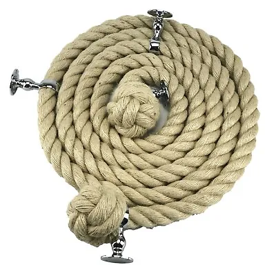 Natural Hemp Bannister Handrail Stair Rope Select Diameter Length And Fittings • £187.50