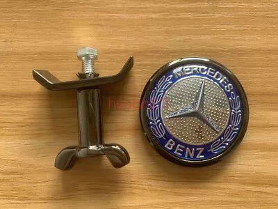 Gun Blue Mercedes Benz Bonnet Badge Hood Emblem Sticker C S E 44mm W204 W211 • $22.99