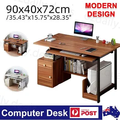 $105.99 • Buy Office Computer Desk Student Study Table Workstation Drawers Storage Rack 90cm