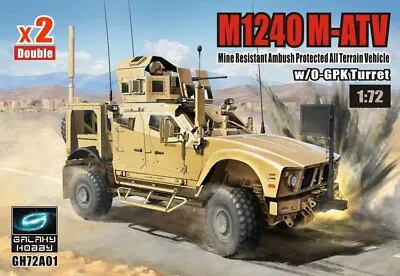 Galaxy GH-72A01C 1/72 M1240 M-ATV MRAP W/O-GPK Turret (2 Vehicles) • $44.11