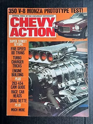 CHEVY ACTION May 1975 Drag Vette 350 V-8 Monza Turbo • $24.99