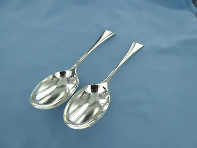 An Antique Pair Of Sterling Silver Old English Serving Spoons Sheffield 1917 . • £130