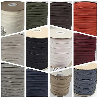 No.3 Nylon Continuous Zip Chain & Auto-Lock Sliders  Quality Zips In  12 COLOURS • £4.95