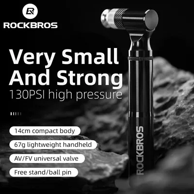 ROCKBRS Bicycle Pump130PSI Air Pump Aluminum Alloy Portable Drop-proof Hand Pump • $16.91