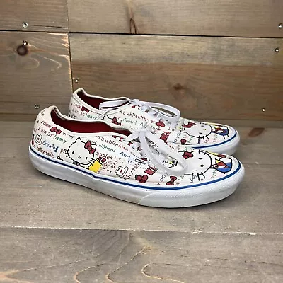 Vans Hello Kitty White Low Top Sneakers Men's Size 7 Women's Size 8.5 • $59.95