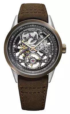 Raymond Weil Freelancer Automatic Skeleton Dial Leather Men Watch 2785-SBC-60000 • $2369