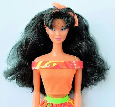 Vintage Barbie Doll Kira Miko Asian Black Hair Neon Outfit Shoes 80s • $21.84