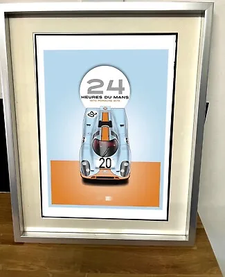 Gulf Racing  & Porsche 917  Vintage A3 Poster. Le Mans • £8.99