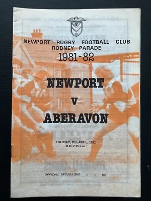 1982 NEWPORT V ABERAVON Programme  • £1.45