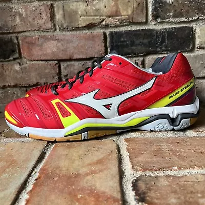 Mizuno Mens Wave Stealth 4 Red White Indoor Athletic Trainer Shoes Sneakers 14  • $49.96