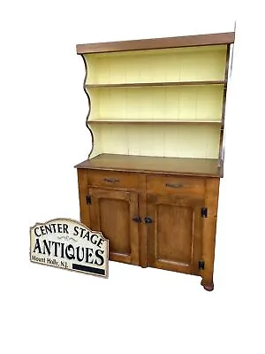 65033 Antique Primitive Hutch China Cabinet • $525