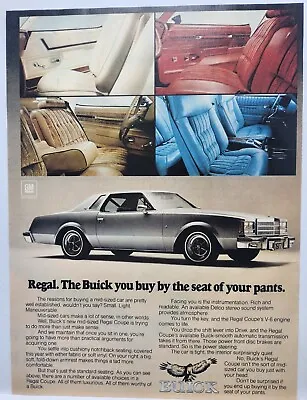 1977 Buick Regal Coupe Vintage Print Ad Man Cave Poster Art Deco 70's • $10.88