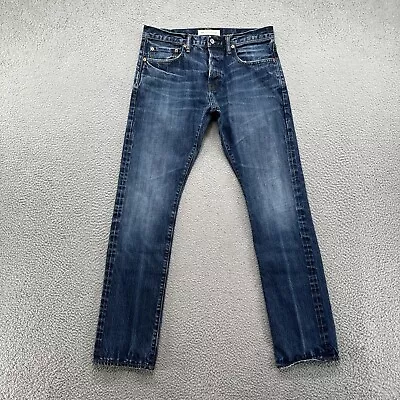 GAP Selvedge Jeans Mens Kaihara Japanese Denim Button Fly Slim Size 31x32 • $29.99