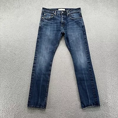 GAP Stretch Selvedge Jeans Mens Kaihara Japanese Denim Button Fly Slim SZ 31x32 • $29.99