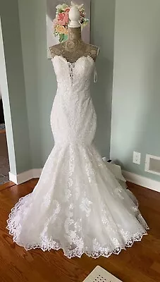 Mori Lee Wedding Dress- Kaitlyn Blu - Size 8 - Ivory- No Alterations  • $499.99