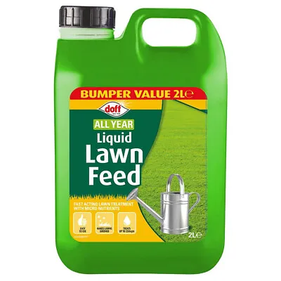 Doff All Year Garden Grass Lawn Feed Liquid Concentrate Fast Acting - 2Ltr • £11.95