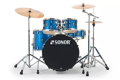 Sonor AQX STAGE Drum Set W/Hardware And Sabian Cymbals Blue Ocean Sparkle • $799