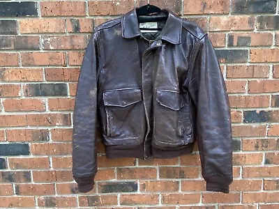 Vintage Bomber Flight Leather Jacket - Hercules Outerwear - Sears - Distress • $225