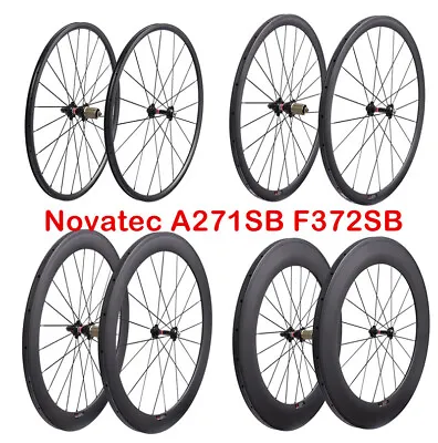 $193.99 • Buy 650C Carbon Wheels V-brake Hub20/24H For Road Bicycle With Novatec A271SB/F372SB