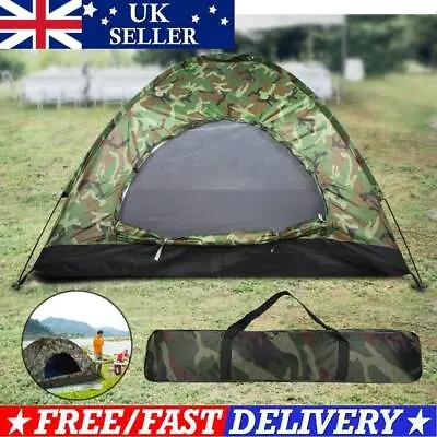 Camouflage Waterproof Lightweight Tent Season Camping Hiking Folding Outdoor • £15.99