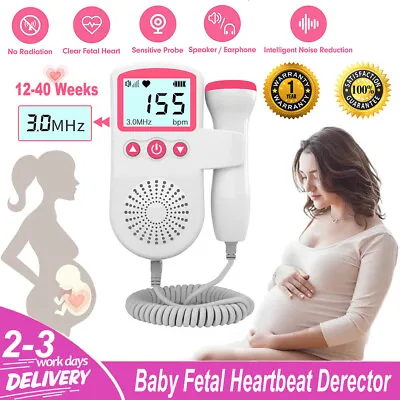 Fetal Doppler Detector Baby Heart Beat Rate Probe Prenatal Monitor Ultrasonic M1 • £10.99