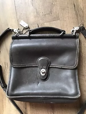 VTG Coach Willis Legacy Bag G80-9927 Black Leather Messanger Crossbody Handbags • $100