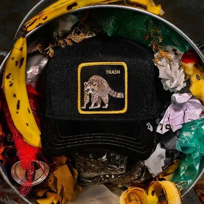 NEW Goorin Animal Trucker Baseball Hat Dumpster Diver Raccoon White Trash Rodent • $199.95