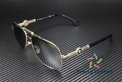 VERSACE VE2236 1002Z3 Gold Polarized Grey Mirror Silver 59 Mm Unisex Sunglasses • $142.99