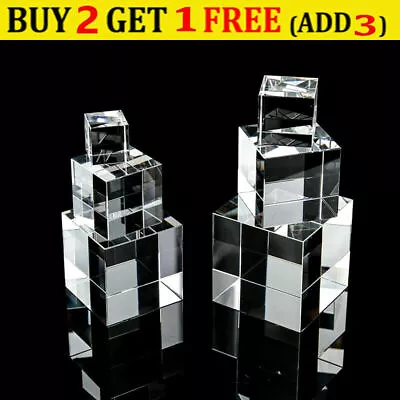 Clear Acrylic Cube Solid Display Case Block For Jewelry Ring Display Showcase • £6.23