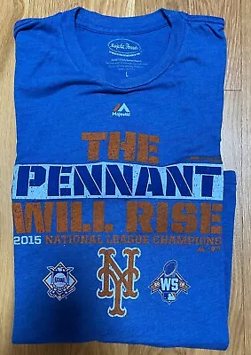 NEW MLB New York Mets 2015 Pennant Will Rise T-shirt Blue Size L • $5