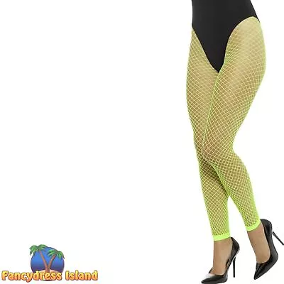 Smiffys 1980s 80's Neon Colours Footless Tights Adults Fancy Dress • £6.59