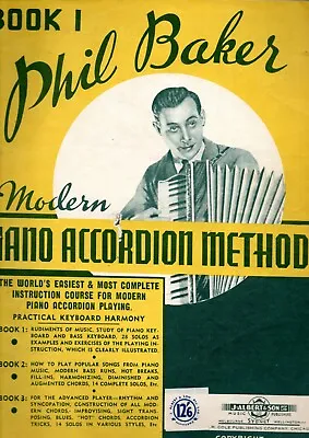 £25.78 • Buy Teach Yourself PIANO ACCORDION Phil Baker Vintage Sheet Music & Skills Book 1 