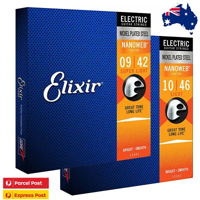 $14.24 • Buy Elixir 12002 12052 Nanoweb Coating Nickel Plated Electric Guitar String Light AU