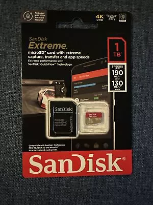 SanDisk Extreme 1TB Class 3 MicroSDXC UHS-I  Memory Card • $70