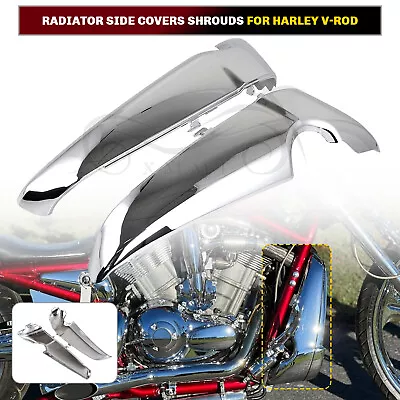 $95.98 • Buy Chrome Left & Right Smooth Radiator Side Cover Shrouds For Harley V-Rod VRSCAW