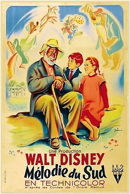 $24.99 • Buy Song Of The South - Disney Movie Poster Vintage - French Version