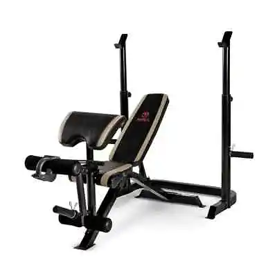 Marcy Adjustable Olympic Weight Lifting Bench Press & Squat Rack Combo Home Gym • $239.99