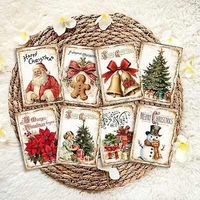 Vintage Christmas Card Toppers Tags Scrapbooking & Journal Supplies • £2.80