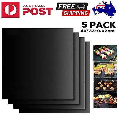 BBQ Grill Mat Reusable Baking Sheet Resistant Meat Cook Barbecue Non-stick Pad • $14.49