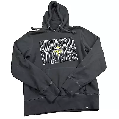 Minnesota Vikings Hoodie Men's Size Sm  NFL Team '47 Top Tier Black Soft Sweater • $14.99