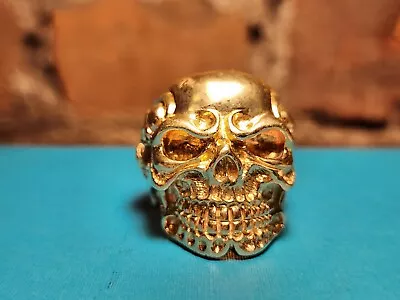 STUNNING ! HUGE & HEAVY * 10K Solid Yellow GOLD * Men's SKULL MC Ring - 40GRAMS • $4857.31