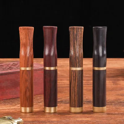 Wood Filtered Cigarettes Holder Filter Pipe Smoke Tobacco Herb Roll Up • $20.89