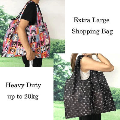 $6.99 • Buy Extra Large Big Capacity Foldable Shopping Bags Reusable Carry Bag Eco Grocery