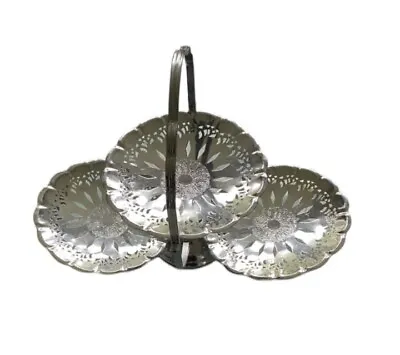 Vintage/retro 3 Tier Folding Cake Stand/Afternoon Tea Peirced  • £14