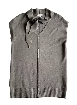 L'ACADEMIE Revolve Oversized Sweater Vest  Tie Neck Tunic V-Neck Sleeveless Sz M • $67