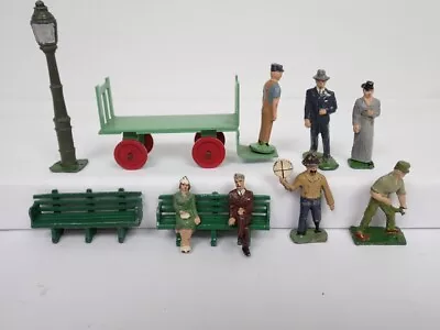 Vintage 1950's American Flyer S Gauge Baggage Cart 6 Figures 2 Benches Post • $21.50