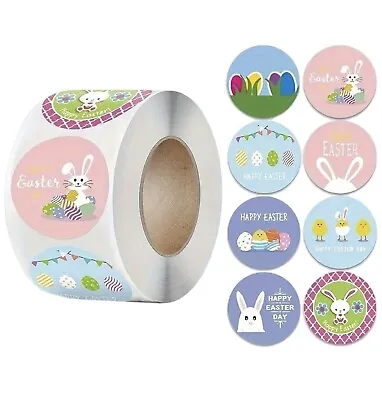 Happy Easter Stickers Round Colourful • £2