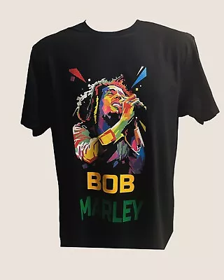 Bob Marley Mens T Shirt Reggae Music Shirt Tee Sz M-XL😎💛💚🖤 • $19.99
