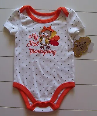 Girls Baby Essentials 1 Pc My First Thanksgiving Bodysuit Sz 9M • $6.95