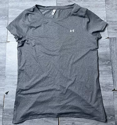 Under Armour Heat Gear Women’s Grey Fitted T-Shirt Size L • £9.99